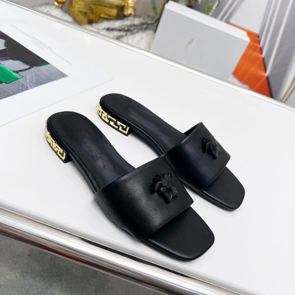 designer women summer shoes flat slippers la medusa sandals ladies mules fashion leather beauty head woman sdd, Black
designer women summer shoes flat slippers la medusa sandals ladies mules fashion leather beauty head woman sdd, Black