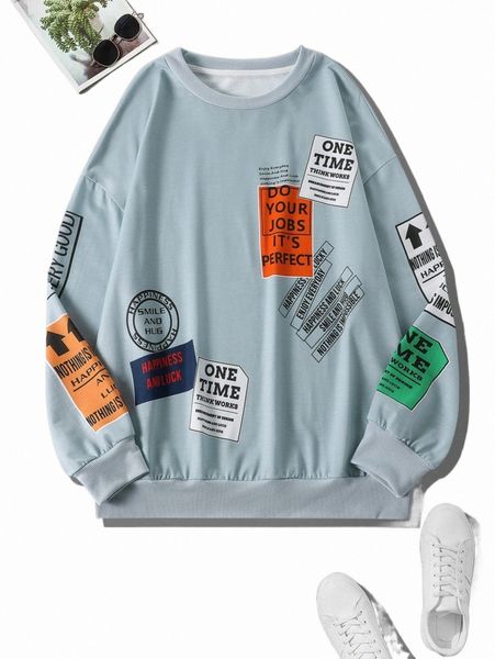 men's hoodies & sweatshirts men slogan graphic drop shoulder sweatshirt w4in#, Black
men's hoodies & sweatshirts men slogan graphic drop shoulder sweatshirt w4in#, Black