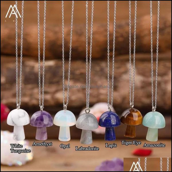 pendant necklaces natural stone carving mushroom shape reiki healing crystal tiger eye rose quartz amethyst agate aventurines necklac dhrtz, Silver
pendant necklaces natural stone carving mushroom shape reiki healing crystal tiger eye rose quartz amethyst agate aventurines necklac dhrtz, Silver