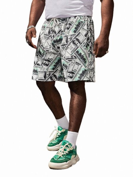 men's shorts extended sizes men dollar print shorts n6bl#, White;black 
men's shorts extended sizes men dollar print shorts n6bl#, White;black