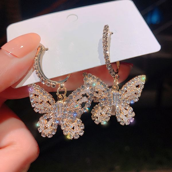 charm new fashion cute gold color butterfly earring for women earring gifts premium luxury zircon jewelry accessories, Golden
charm new fashion cute gold color butterfly earring for women earring gifts premium luxury zircon jewelry accessories, Golden