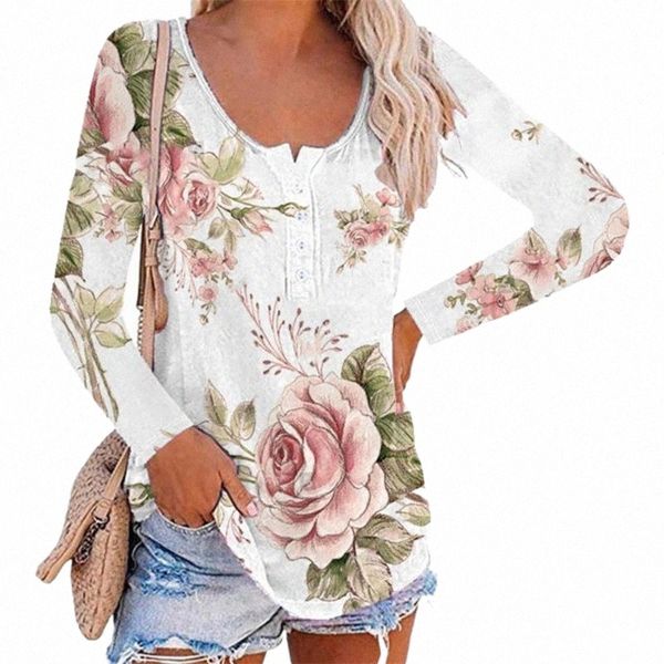 women's t-shirt 2021 autumn flowers printing casual loose comfortable pullover v-neck button long-sleeve ladies y209#, White
women's t-shirt 2021 autumn flowers printing casual loose comfortable pullover v-neck button long-sleeve ladies y209#, White