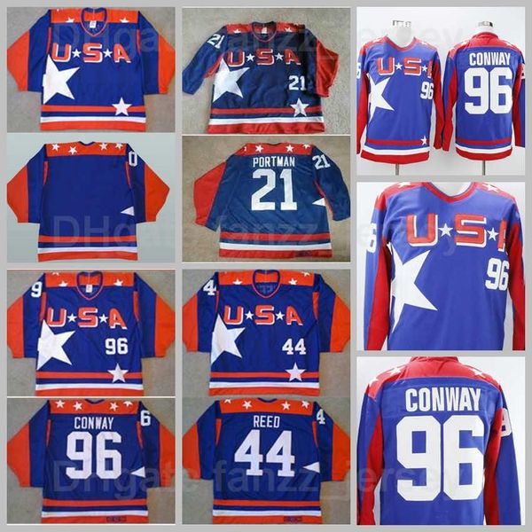 hockey movie usa ice hockey jersey retro 96 charlie conway 21 dean portman 44 fulton reed vintage classic all stitched blue color sports, Black;red
hockey movie usa ice hockey jersey retro 96 charlie conway 21 dean portman 44 fulton reed vintage classic all stitched blue color sports, Black;red
