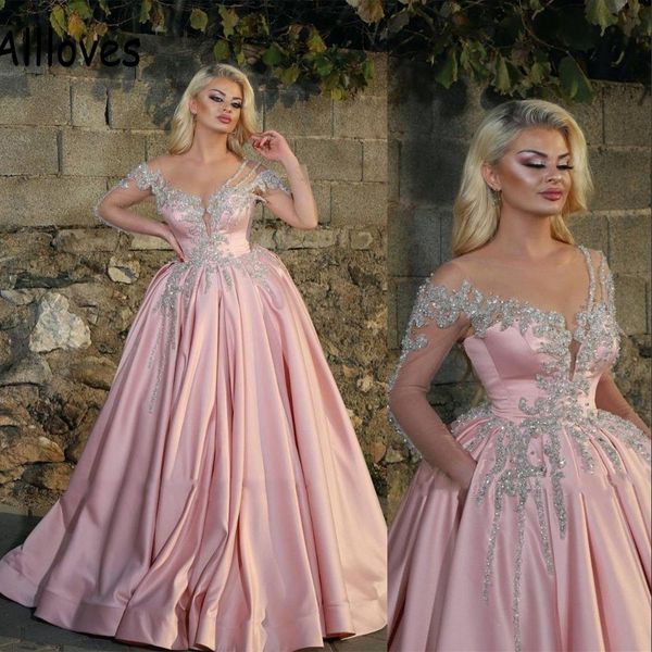 2022 vintage pink quinceanera dresses jewel neck illusion silver crystal beads long sleeves satin sweet 16 party prom dress evening gowns, Blue;red
2022 vintage pink quinceanera dresses jewel neck illusion silver crystal beads long sleeves satin sweet 16 party prom dress evening gowns, Blue;red