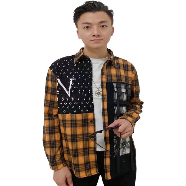 2022 designer men's plaid long-sleeved shirts european station personality all-match fashion casual trend shirts lovers' clothes, White;black
2022 designer men's plaid long-sleeved shirts european station personality all-match fashion casual trend shirts lovers' clothes, White;black