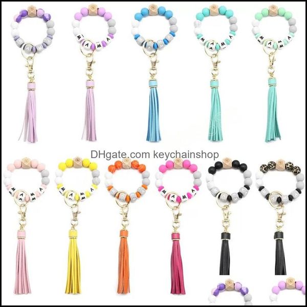 keychains alphabet mama key ring jewelry sile bead chain tassel fringe bracelets wrist keyring pendant bag accessories drop delivery dhcqi, Silver
keychains alphabet mama key ring jewelry sile bead chain tassel fringe bracelets wrist keyring pendant bag accessories drop delivery dhcqi, Silver