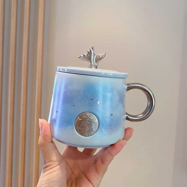 2021 summer starbucks tumblers double fish tail blue star sky goddess bronze mug coffee milk ceramic cup with cover
2021 summer starbucks tumblers double fish tail blue star sky goddess bronze mug coffee milk ceramic cup with cover