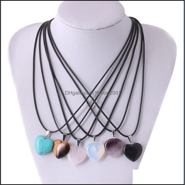 pendant necklaces heart druzy crystal necklace drusy charms with wax leather chains natural stone drop delivery 2021 jewelry pendants dhb8r, Silver
pendant necklaces heart druzy crystal necklace drusy charms with wax leather chains natural stone drop delivery 2021 jewelry pendants dhb8r, Silver