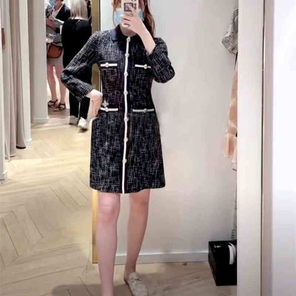 casual dresses fadan early autumn small fragrant tweed rib ribbon long sleeve lapel slim dress, Black;gray
casual dresses fadan early autumn small fragrant tweed rib ribbon long sleeve lapel slim dress, Black;gray