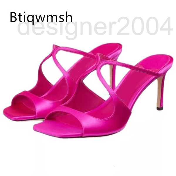 sandals designer pink luxury satin sandals woman open toe cross strap high heel shoes mules slippers cfri, Black
sandals designer pink luxury satin sandals woman open toe cross strap high heel shoes mules slippers cfri, Black