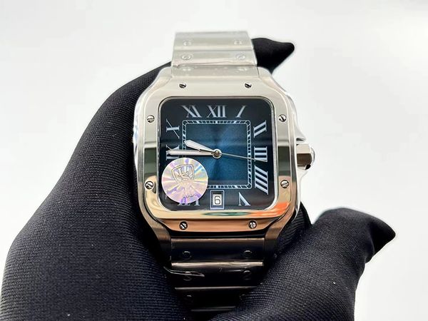 men's mechanical watch fully automatic winding dial 39.8mm movement sapphire silver square watch, Slivery;brown
men's mechanical watch fully automatic winding dial 39.8mm movement sapphire silver square watch, Slivery;brown