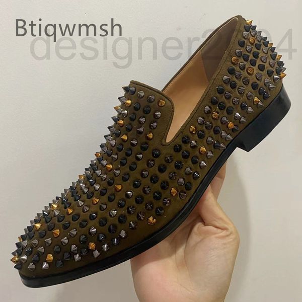 dress shoes designer army green studded shoes men toe round rivet suede flat for man slip on male party juyj, Black
dress shoes designer army green studded shoes men toe round rivet suede flat for man slip on male party juyj, Black