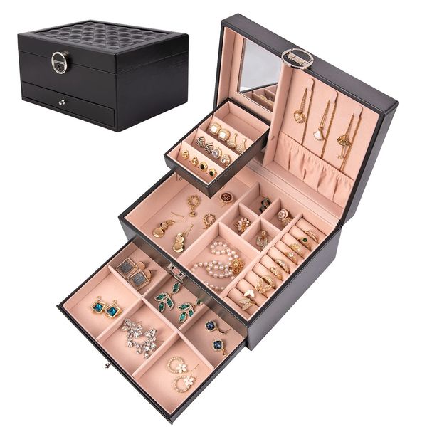jewelry boxes jinhuohuo box large for women 3 layer storage case gift vintage giftblack 8.856.884.25 amtek, Black;white
jewelry boxes jinhuohuo box large for women 3 layer storage case gift vintage giftblack 8.856.884.25 amtek, Black;white