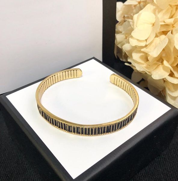 vintage designer letter bracelets cuff bangle women retro luxury bracelet antique gold plated open bracelet with box, Black
vintage designer letter bracelets cuff bangle women retro luxury bracelet antique gold plated open bracelet with box, Black