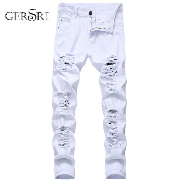 men's jeans straight hole destruction trousers distressed jeans men denim trousers fashion designer brand white pants male large size 2, Blue
men's jeans straight hole destruction trousers distressed jeans men denim trousers fashion designer brand white pants male large size 2, Blue