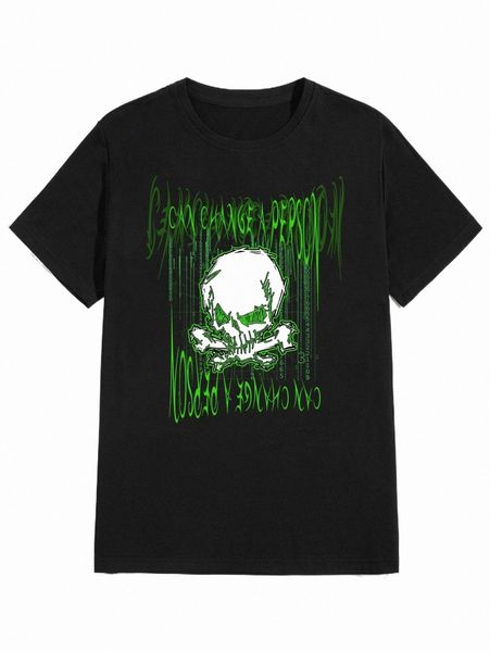 men's t-shirts romwe guys letter skull graphic tee r2kz#, White;black 
men's t-shirts romwe guys letter skull graphic tee r2kz#, White;black