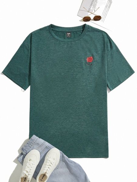 men's t-shirts men floral print tee 2022 new 591v#, White;black