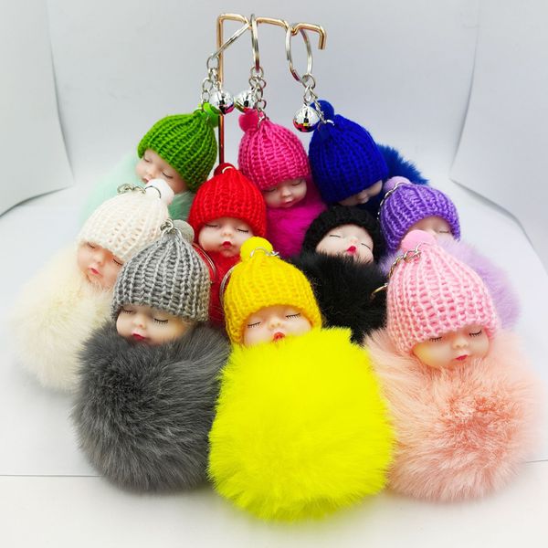 cute sleeping baby doll key chain pompom rabbit fur ball carabiner keyring women kids key holder bag pendant 50
cute sleeping baby doll key chain pompom rabbit fur ball carabiner keyring women kids key holder bag pendant 50