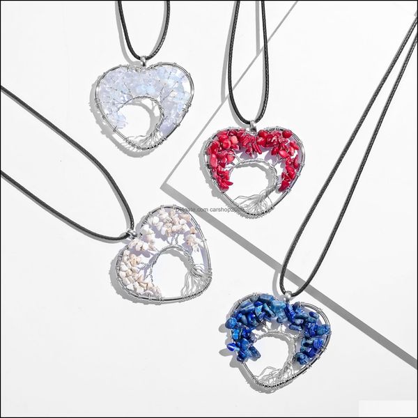 pendant necklaces tree of life chakra necklace heart-shaped 7 chakras natural gemstone handmade for women men drop delivery 2021 jewe dhgip, Silver
pendant necklaces tree of life chakra necklace heart-shaped 7 chakras natural gemstone handmade for women men drop delivery 2021 jewe dhgip, Silver
