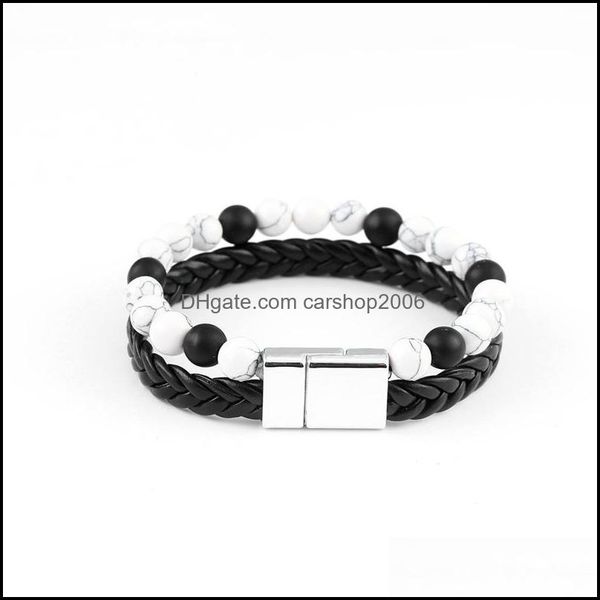 beaded strands leather beaded bracelet handmade 2 layer buckle mens temperament charm daily wear drop delivery 2021 jewelry bracelets dh8ks, Black
beaded strands leather beaded bracelet handmade 2 layer buckle mens temperament charm daily wear drop delivery 2021 jewelry bracelets dh8ks, Black