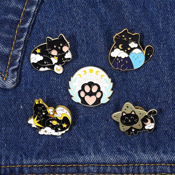 cloud star moon black cat brooch pin cartoon paw alloy animal collar lapel pins sweater clothes corsage badge european jewelry accessories, Gray
cloud star moon black cat brooch pin cartoon paw alloy animal collar lapel pins sweater clothes corsage badge european jewelry accessories, Gray
