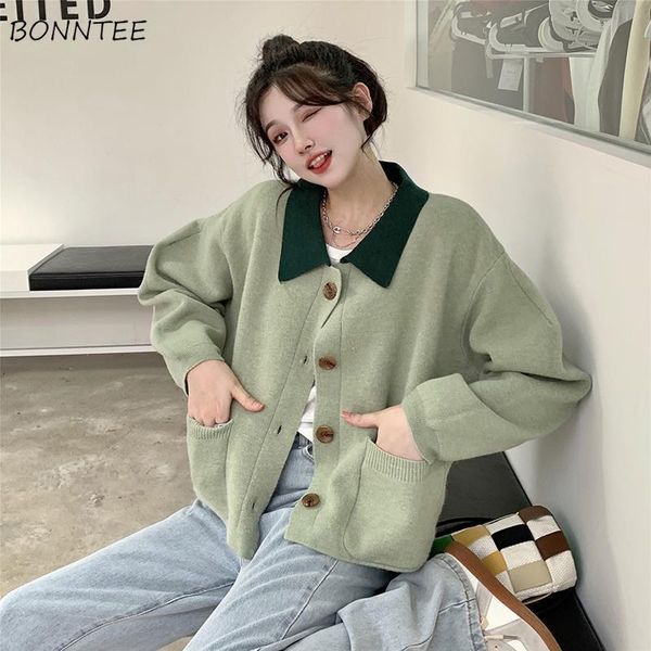 women's jackets cardigans women panelled knitting pockets turndown collar korean style sweaters casual allmatch feminino tender cozy 22, Black;brown
women's jackets cardigans women panelled knitting pockets turndown collar korean style sweaters casual allmatch feminino tender cozy 22, Black;brown