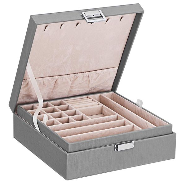 jewelry boxes bewishome box for women 35 compartments organizer 6 necklace hooks 2 layers display storage case holder girls grey ssh7 amksv, Black;white
jewelry boxes bewishome box for women 35 compartments organizer 6 necklace hooks 2 layers display storage case holder girls grey ssh7 amksv, Black;white