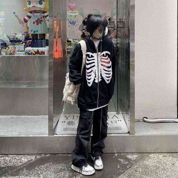women's hoodies sweatshirts deeptown techwear grunge skeleton print black oversize zipper hoodies women gothic streetwear punk female p
women's hoodies sweatshirts deeptown techwear grunge skeleton print black oversize zipper hoodies women gothic streetwear punk female p
