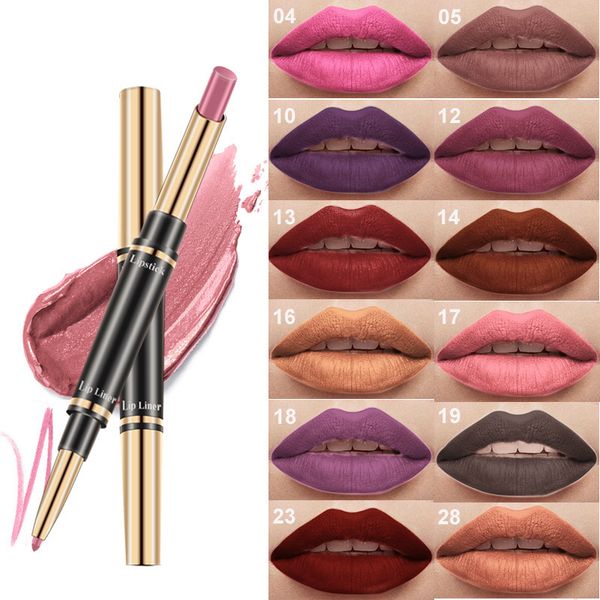 makeup no double-ended lipstick pen 12 colors waterproof thin tube lipstick lip liner
makeup no double-ended lipstick pen 12 colors waterproof thin tube lipstick lip liner