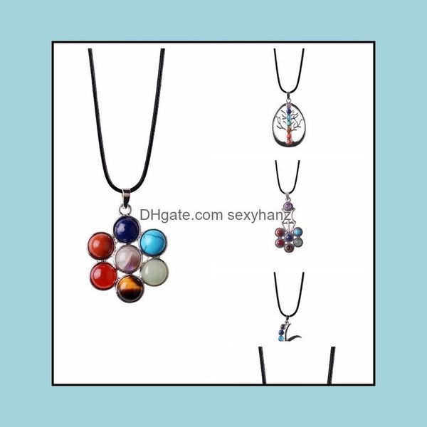 pendant necklaces 4 color new arrival flower of life 7 chakra stone yoga symbol reiki health amet natural necklace drop delivery 2021 dh70h, Silver
pendant necklaces 4 color new arrival flower of life 7 chakra stone yoga symbol reiki health amet natural necklace drop delivery 2021 dh70h, Silver