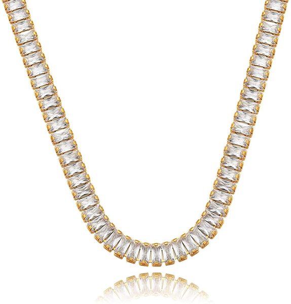 tennis graduated necklace 18k gold plated sparkling choker baguette cubic zirconia necklaces chunky chain for women jewelry gifts amskj, Black
tennis graduated necklace 18k gold plated sparkling choker baguette cubic zirconia necklaces chunky chain for women jewelry gifts amskj, Black