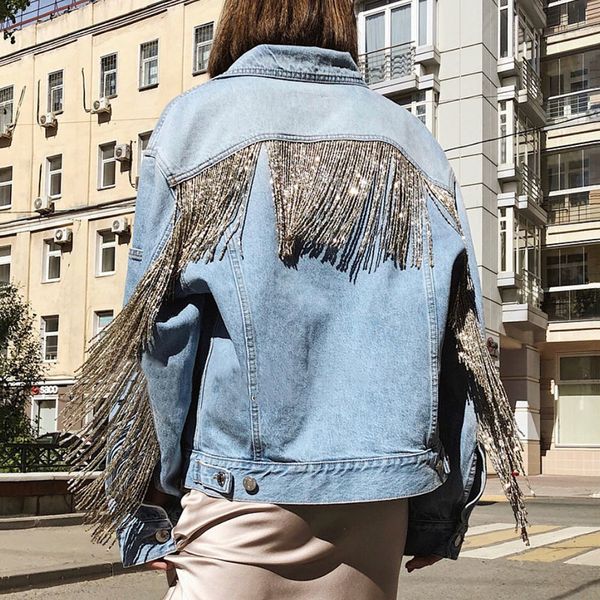 women's jackets luxury handmade beaded women jeans jackeks fashion heavy industry chain fringed hole large size denim jacket female 220, Black;brown
women's jackets luxury handmade beaded women jeans jackeks fashion heavy industry chain fringed hole large size denim jacket female 220, Black;brown
