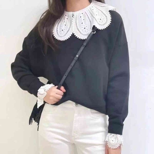 women's hoodies sweatshirts fadan m early spring detachable sweet lace sweater short loose top, Black
women's hoodies sweatshirts fadan m early spring detachable sweet lace sweater short loose top, Black