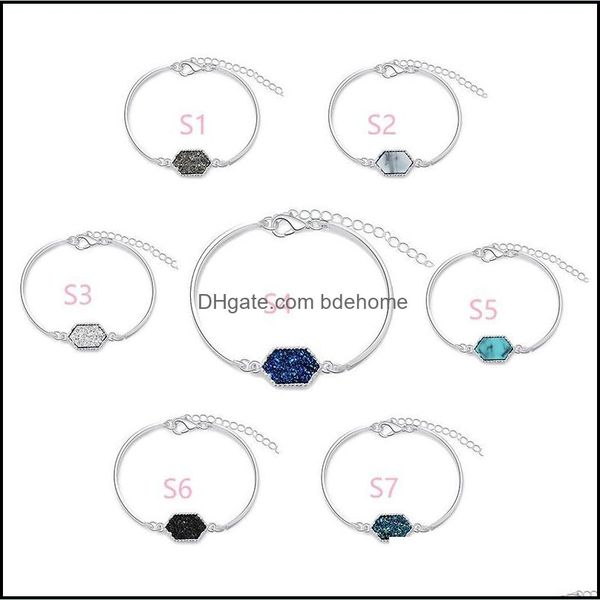 charm bracelets fashion drusy druzy bracelet sier gold plated hexagon resin lava stone for women lady jewelry drop delivery 2021 bdeho dhrkt, Golden;silver
charm bracelets fashion drusy druzy bracelet sier gold plated hexagon resin lava stone for women lady jewelry drop delivery 2021 bdeho dhrkt, Golden;silver