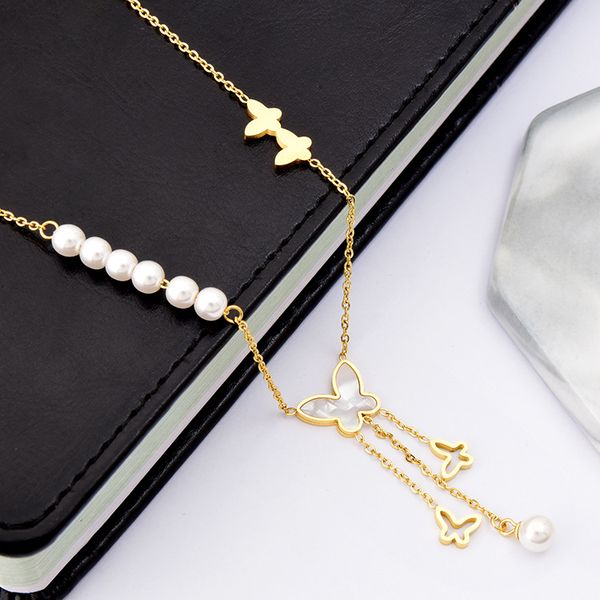 luxury design butterfly clover pendant necklace flower tassel necklaces for women gift, Silver
luxury design butterfly clover pendant necklace flower tassel necklaces for women gift, Silver