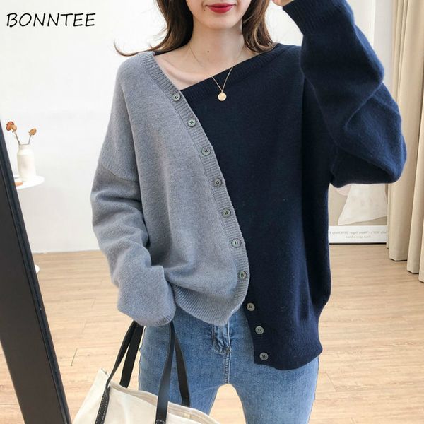 women's jackets pullovers women irregular patchwork single breasted casual knitting design elegant korean style chic clothes knitwear 2, Black;brown
women's jackets pullovers women irregular patchwork single breasted casual knitting design elegant korean style chic clothes knitwear 2, Black;brown