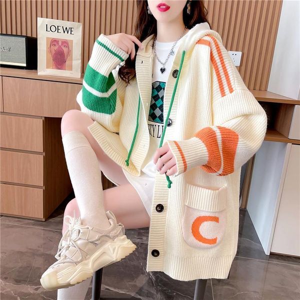 women's jackets dayiufn hooded knitted sweater cardigan women midlength korean fashion spring autumn loose oversized coat knitwear 2208, Black;brown
women's jackets dayiufn hooded knitted sweater cardigan women midlength korean fashion spring autumn loose oversized coat knitwear 2208, Black;brown