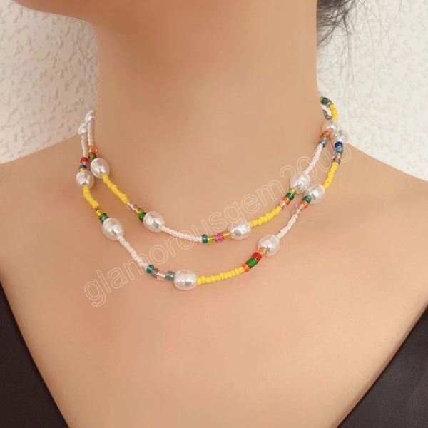 bohemian multi-layers choker fashion women handmade irregular simulated pearl beads necklace, Golden;silver
bohemian multi-layers choker fashion women handmade irregular simulated pearl beads necklace, Golden;silver
