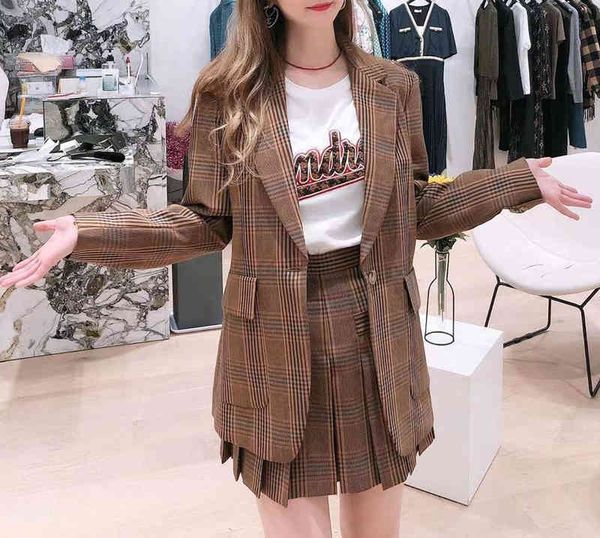 women's tracksuits fadan autumn winter wool blended plaid smart casual suit half skirt sfpve00446, Gray
women's tracksuits fadan autumn winter wool blended plaid smart casual suit half skirt sfpve00446, Gray