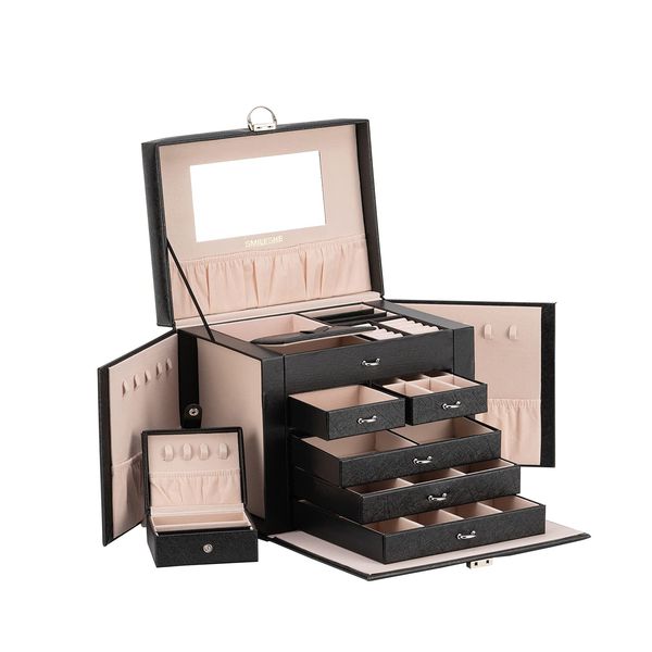 jewelry boxes smileshe box for women girls pu leather large storage with portable travel case huge lockable display organizer rings e ambdx, Black;white
jewelry boxes smileshe box for women girls pu leather large storage with portable travel case huge lockable display organizer rings e ambdx, Black;white