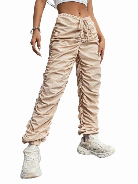 women's pants & capris solid drawstring waist ruched pants j2fk#, Black;white
women's pants & capris solid drawstring waist ruched pants j2fk#, Black;white