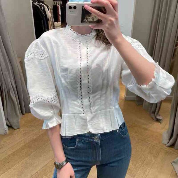 women's blouses shirts french single summer white lace edge hollow out design sense bubble sleeve small breasted middle shirt
women's blouses shirts french single summer white lace edge hollow out design sense bubble sleeve small breasted middle shirt