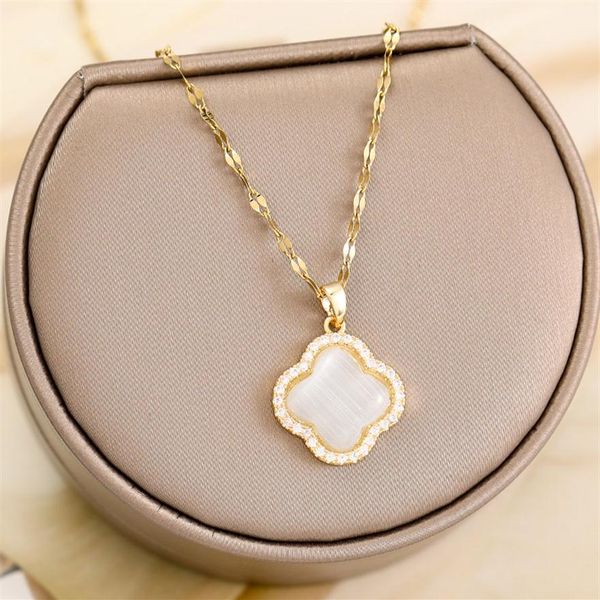 18k gold good lucky clover pendant necklace micro pave women wedding jewelry2311, Silver
18k gold good lucky clover pendant necklace micro pave women wedding jewelry2311, Silver