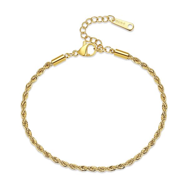 2.4mm twist rope chain stainless steel bracelets 18k gold plated hip hop jewelry women fashion design basic bangles adjustable hand link par, Black
2.4mm twist rope chain stainless steel bracelets 18k gold plated hip hop jewelry women fashion design basic bangles adjustable hand link par, Black