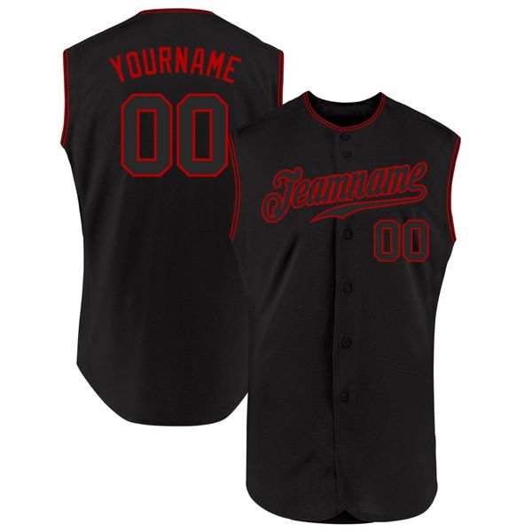 custom black black-red authentic sleeveless baseball jersey 
custom black black-red authentic sleeveless baseball jersey