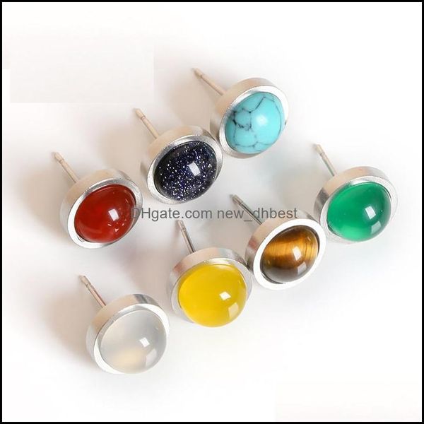 stud handmade lovely 10mm natural stone stud earrings stainless steel tiger eyes agate women jewelry olstyle drop delivery 2 newdhdh3dn, Golden;silver
stud handmade lovely 10mm natural stone stud earrings stainless steel tiger eyes agate women jewelry olstyle drop delivery 2 newdhdh3dn, Golden;silver