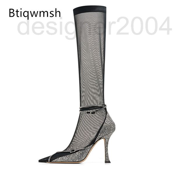 boots designer mesh knee high boots woman pointed toe black rhinestone jewelry heel lady party shoes 37js
boots designer mesh knee high boots woman pointed toe black rhinestone jewelry heel lady party shoes 37js