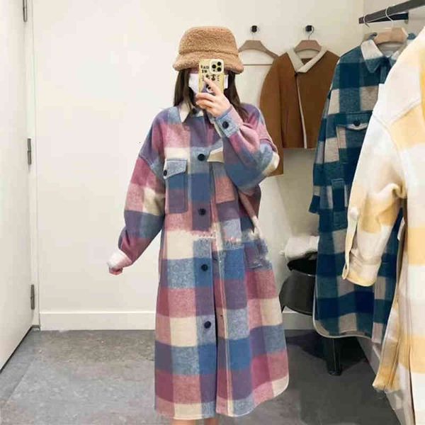 women's jackets isa french minority high-quality cashmere cloth fashion plaid loose profile button coat middle long, Black;brown
women's jackets isa french minority high-quality cashmere cloth fashion plaid loose profile button coat middle long, Black;brown
