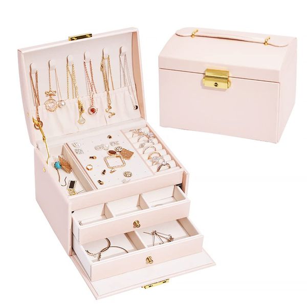 jewelry boxes bamphuoe box for women girls organizer with lock travel case 3 layer medium sized senior pu leather light pink amnpl, Black;white
jewelry boxes bamphuoe box for women girls organizer with lock travel case 3 layer medium sized senior pu leather light pink amnpl, Black;white