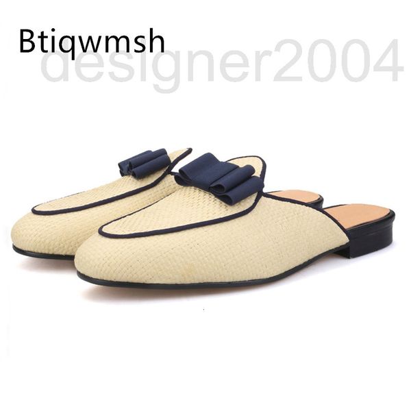 dress shoes designer beige leather weave slippers man toe round butterfly knot handmade flat shoes male fashion summer for gd7e, Black
dress shoes designer beige leather weave slippers man toe round butterfly knot handmade flat shoes male fashion summer for gd7e, Black